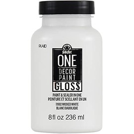 FolkArt, Wicked White One Assorted 8 fl oz / 236 ml Brilliant Gloss Acrylic Paint for Easy to Apply DIY Crafts, Art Supplies with A Glossy Finish, 11902