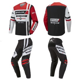 MENDLOR Motocross Jersey Pant Combo Mx Gear Set Mens Women Dirt Bike Gear Set Suit Enduro Ride Racewear Offroad Adult Riding (Red White, Jersey XXXL Pants 40)
