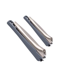 TecHong 2Pcs No Splash Nail Clippers Set - Stainless Steel Fingernail/Thick Toenail Cutter Nail Trimmer with Nail Auto Storage Box for Men & Women, Sharp Cutting Edges - Professional & Home Use