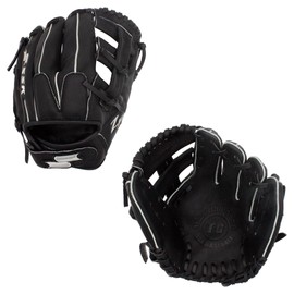 SSK Z5 Training Gear Quick Hands Infield Baseball Training Gloves 8.5” – 9” – 9.5” – 10” – 10.5” Right & Left Hand Throw (Black-950 Single Post, 9.5" - Right Hand Throw)