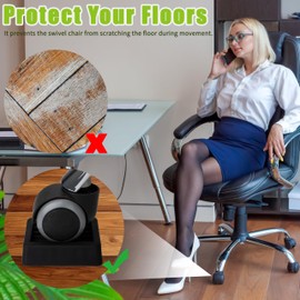 Furniture Coasters Non-Slip Furniture Cups Rubber Office Wheelchair Stopper Non-Slip Furniture Castor Cup for Floors Wheels Furniture Sofas Pack of 4