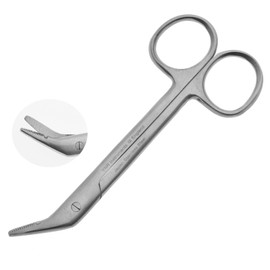 Professional Serrated Curved Wire Cutting Scissors, Dental Surgical Instruments, 12cm, Stainless Steel