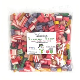 YANKEETRADERS® Festive Holiday Hard Candy Assorted Shapes, Colors, Fruit, Mint and Spice Flavor (2 Pounds)