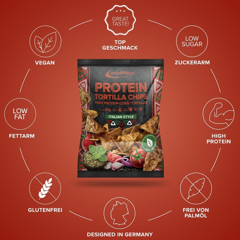 IronMaxx Protein Tortillas Vegan High Protein, Geschmack Italian Style, 1x