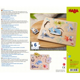 HABA 306543 Gripping Puzzle Sea Creatures, Grabbing Puzzle from 12 Months