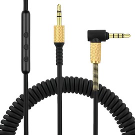 LEIBOCHAO Replacement Audio Cable Compatible with Marshall Major 1/Major 2/Major 3/Marshall Monitor Headphones, Microphone and 3.5mm Volume Control (Black)
