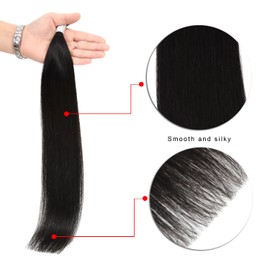Nanoring Extensions Real Hair Nano Ring Real Hair Extensions 50 g Hair Extensions Nano Tip Hair Extensions (35 cm #1B Natural Black)