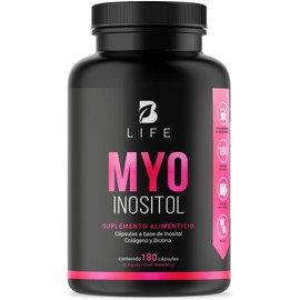 B Life Company Inositol de 180 Cápsulas de 500 mg. Ingredientes naturales. Myo Inositol.