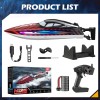 Jogpun RC Boat 30KMH with 7Light Modes,Remote Control Electric Fast