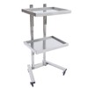 KONKENIE 2 Tier Foldable Trolley with Stainless Steel Tray Universal