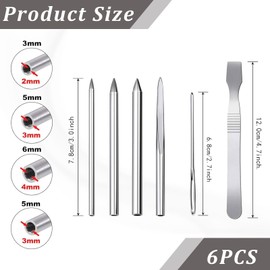 Pack of 6 Paracord Needles, Splicing Needles, Stainless Steel Paracord Needles, Paracord Sewing Needles, Paracord Set, Paracord Accessories, Paracord Lacing Stitch Needle, Paracord Smoothing Tool for