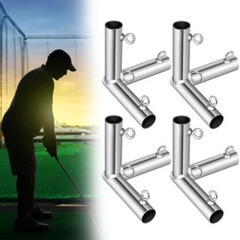 Blulu 4 Pcs 3 Way 1" Flat Corner Canopy Fittings Batting Cage Fittings Heavy Duty EMT Fittings Metal Conduit with Tightening Threaded Eye Bolts Fits 1" EMT Pipe OD 1 3/16"