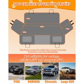 Instraella Truck Back Seat Extender for Dogs, Dog Car Seat Cover with Hard Bottom for Trucks/Large SUV, Dog Hammock for F150, RAM1500, Silverado, GMC, Tundra