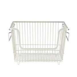Lakeland Large Stackable Wire Basket – Cream 33 x 26.5 x 21cm H.