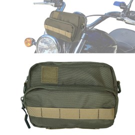 Vanlison Motorcycle Handlebar Bag Motorcycle Pouch Front Handle Bar Bag Storage Bag Forks Bag Saddle Bag Accessories Compatible with Cruiser Softail Dyna Sportsters Dirt Bike Green