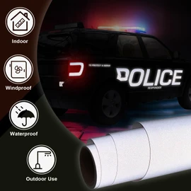 WRAPXPERT Reflective Vinyl Permanent, White Vinyl for Cricut - 12" x5ft White Reflective Vinyl for Mailbox Numbers, Cars, Trucks, Motorcycles, Bikes, Helmets, Reflective White