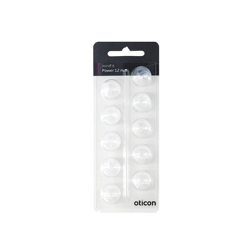 Minifit Power 12mm (Extra Large) Domes,Hearing aid Domes, for Oticon