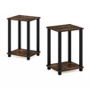 Furinno Simplistic End Table, 2-Pack, Amber Pine/Black