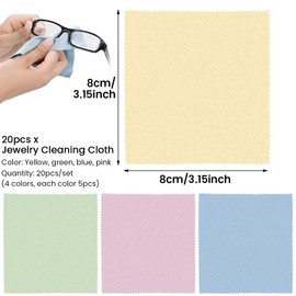 Miralith 20 Pcs Reusable Jewelry Cleaning Cloth, Portable Double-Sided Polishing Cloth for Room, Office, School, Antioxidant Protection Accessories for Ornaments, Glasses, Pearl