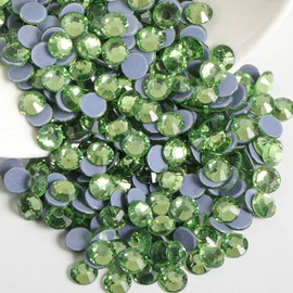 Beadsland Hotfix - 1440 diamantes de imitación de cristal con parte trasera plana para manualidades, ropa, decoraciones de bricolaje, verde claro, SS2