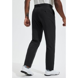 Libin Men's Golf Pants 32" Classic Fit Quick Dry Lightweight Stretch Comfy Dress Work Business Casual Trousers for Men Clothing with Pockets, Black, 36W x 32L