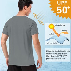 MeetHoo Mens Up2st Rash Guard Shirt, Dark Gray, M UK