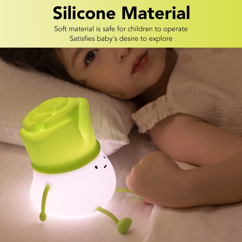 Cute LED Night Light Tap Control Rechargeable 1.5W Decorative Scallion