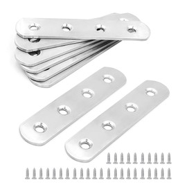 BuxiuGK Flat Corner Bracket 94 x 20 mm Stainless Steel Flat Connector 4 Holes Wood Connector Joining Repair for Wood Furniture with 32 Screws Silver Pack of 8