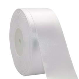 TANG SONG 1.5" Solid Satin Ribbon 50 Yards Roll for Wedding Details Crafting Projects Sewing Projects Gift Wrapping (White)