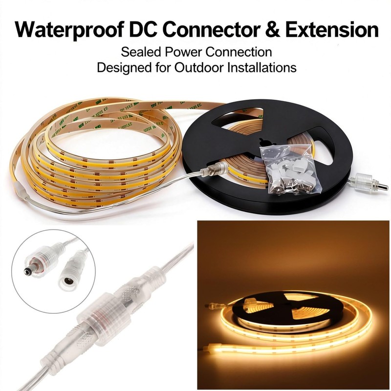 COB LED Strip Light IP68 Waterproof, 16.4FT 12V High Density