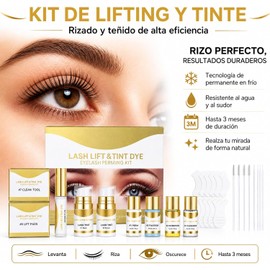 Kit de Pestañas Permanentes, Lash Lifting Kit con Permanente en Frío, Seguro y Rápido, Rizado de Larga Duración de 3 Meses, Imprescindible para el Salón en Casa, Adecuado para Todo Tipo de Pestañas