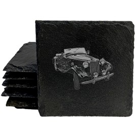 A Toast to Tradition: Classic MG Coasters for Your Garage or Den - Square Slate - set of 5