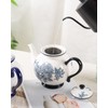 Magclay 45 Ounce Tea Pot with Infuser, Ceramic Blue and