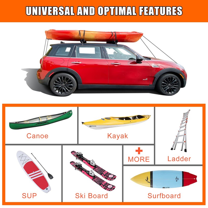 MeeFar Universal Car Soft Roof Rack Pads Luggage Carrier System