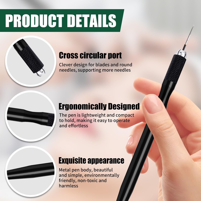 5Pcs Microblading Eyebrow Pens, Light Manual Eyebrow Tattoo Pens for