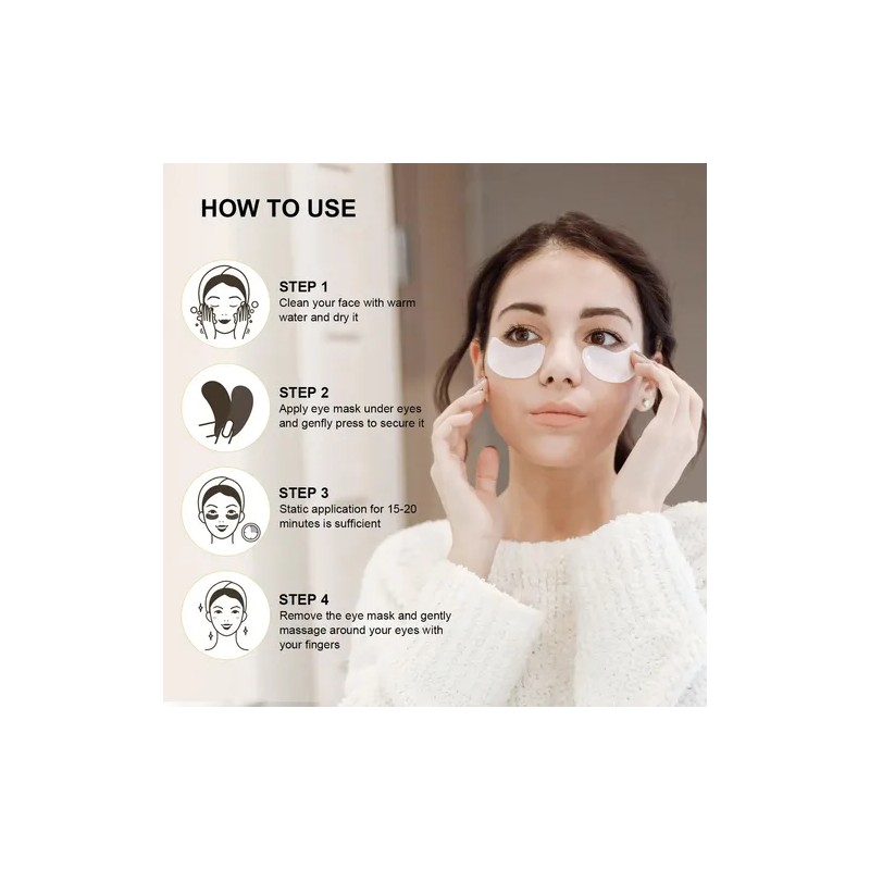 120 Parches Ojos Hialuronico Colágeno Antiojeras Hidratante