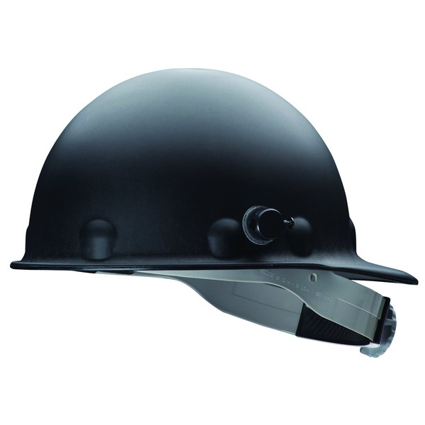 Fibre-Metal by Honeywell P2AQRW11A000 Super Eight Fiber Glass Cap Style Ratchet Hard Hat with Quick-Lok, Black