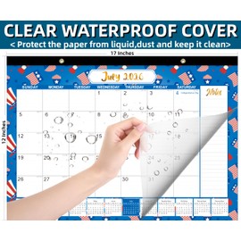 Desk Calendar 2026-2027, Large 18-Month Desk/Wall Calendar, Now Through Dec 2027, 17" x 12", Thick Paper, Large Blocks, Plastic Cover, Monthly Calendar for Home School & Office Easy Organizing