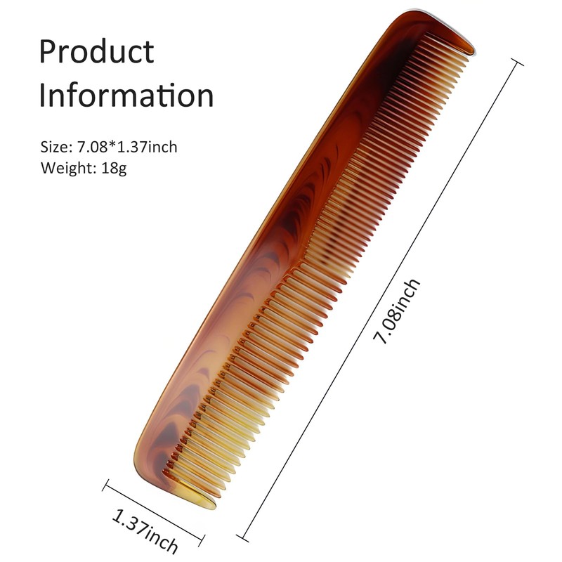 Handcrafted Amber Dressing Comb - Fine-Tooth Styling for Superior Grooming,