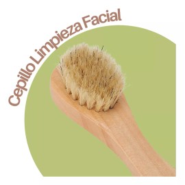 Universo en Linea 2 Cepillos Faciales Exfoliantes Mango Madera Cerda Natural