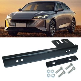 Zorfeter Black Front Bumper License Plate Mount Bracket Relocator Holder Bar, Universal License Plate Holder Kit with Bolts and Nuts