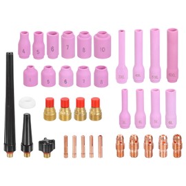 sourcing map 42pcs Tig Torch Kit for WP-9, WP-20, WP-25 with TIG Welding Torch Tungsten Electrode Holder Connector Ceramic Nozzle for Welding Related Equipment