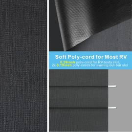 Dulepax RV Awning Fabric Replacement(20'2" Fabric) Upgrade 18.5oz Heavy Duty Vinyl RV Replacement Awning, Universal RV Canopy Replacement for All Trailer Motorhome Awning Brands Black