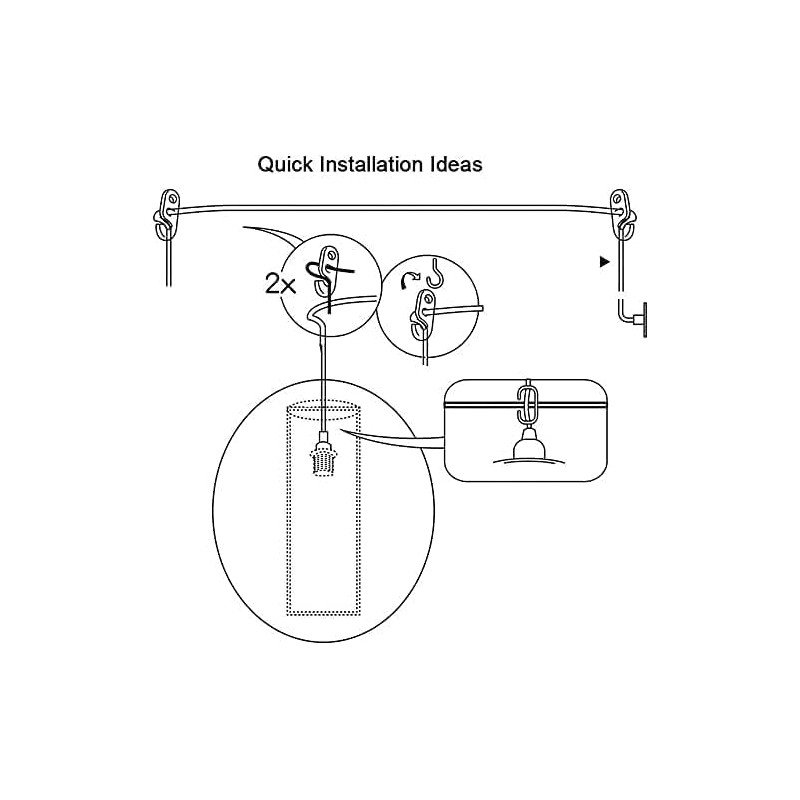2 Pack Plug in Pendant Light Cord Kit, DIY Extension