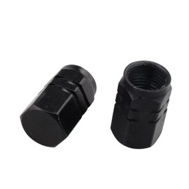 Futheda 8 Hexagon Aluminium Dust Caps Universal Tyre Wheel Rims Stem Air Tyre Truck Bicycle Car Cover Tyre Valve Caps (Black)