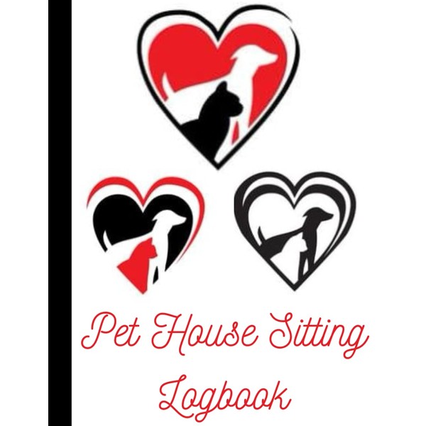 Pet House Sitting Logbook: A White and Navy Pet Themed