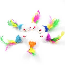 WUSJCOF 6 Stück Katzenminzen Spielzeug, Plüsch Maus Katzenspielzeug,Plüschen Spielzeug,für Katze und Kitten（Stil zufällig）