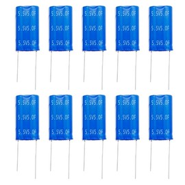 10 Pieces 10.5 X 21 X 27 mm (0.3 x 0.8 x 1.0 inches) Supercapacitor 5.5 V 5.0F Dual Layer Capacitor Wirewound Energy Reservoir Suitable for Car Recorders, Toys, etc.