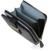 LASIEM Women's Bifold Wallet, Genuine Leather, Black x Azure Blue