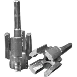 2025 New Pipe Thread Cutting Tool,Integrated Internal & External Pipe Threading Tool,Electric Drill Compatible PVC Pipe Threader Kit,1/2" (DN15) 3/4" (DN20) Pipe Sizes Rethreading Tool